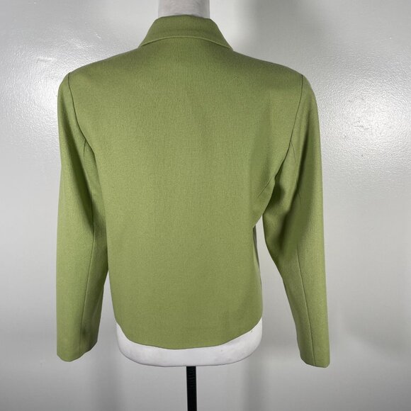 Samantha Taylor Wool Green Collared Button Front Long Sleeve Blazer Jacket 6P - Picture 10 of 16